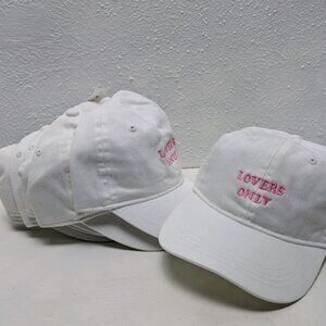 Lot of 8 PacSun Lovers Only Hat White Pink Embroidered Cap Love Logo NEW